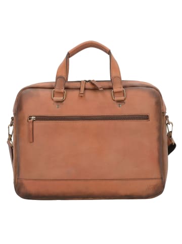 Jost Randers Aktentasche Leder 36 cm Laptopfach in cognac