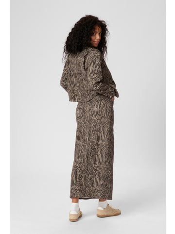 Kaffe Langarm - Hemd KAleondra Tight fit in Feather Gray / Black Animal