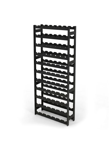 relaxdays Weinregal in Schwarz - (B)72,5 x (H)166 x (T)25 cm