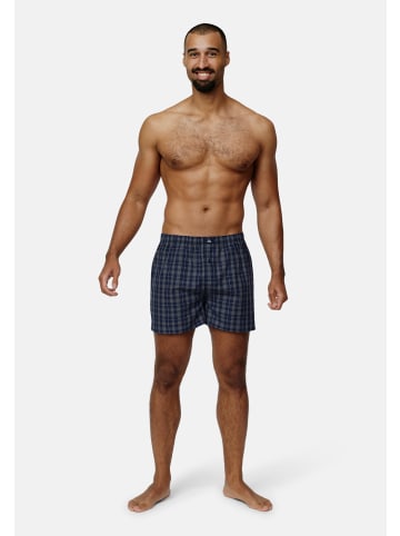DANISH ENDURANCE Boxershorts Organic Woven in blue/grey mix