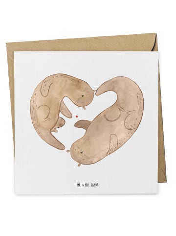 Mr. & Mrs. Panda Deluxe Karte Otter Valentine ohne Spruch in Weiß