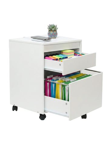 relaxdays Rollcontainer in Weiß - (B)40 x (H)57 x (T)40 cm