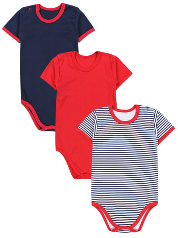 TupTam Kinder Unisex Kurzarm Body 3er Set in blau/rot