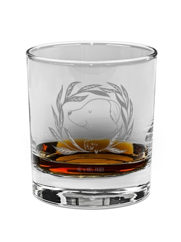 Mr. & Mrs. Panda Whiskyglas Hund Blumen ohne Spruch in Transparent