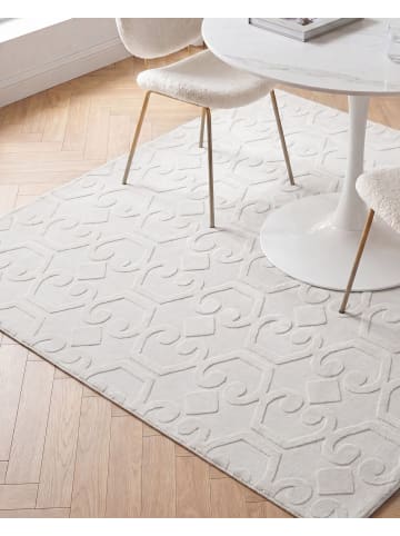 Beliani Kurzflor GANNETT in Weiß - (W) 160 x (L) 160 cm