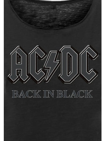 F4NT4STIC Long Cut T-Shirt PLUS SIZE ACDC Back in Black in schwarz