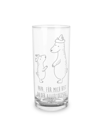 Mr. & Mrs. Panda Wasserglas Bären mit Hut mit Spruch in Transparent