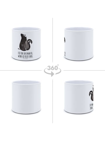 Mr. & Mrs. Panda Blumenkübel Stinktier Sitzen mit Spruch in Weiß