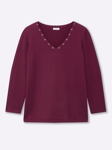 sheego Pullover in bordeaux