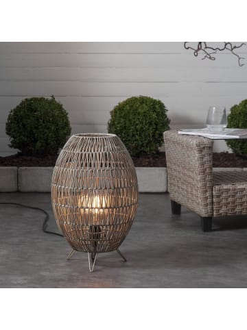 STAR Trading Outdoor Lampenschirm ,Linde' in Rattan-Optik für Bodenlaternen, natur,