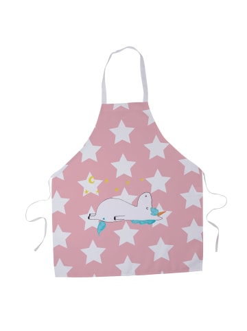 Mr. & Mrs. Panda Latzschürze Einhorn Sternenhimmel ohne Spruch in Rot Pastell