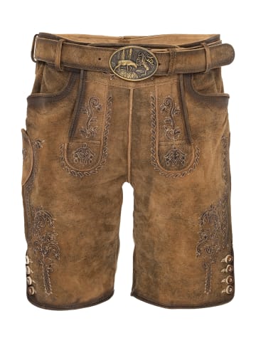 Gwandler Lederhose FLORIAN-gespeckt in braun