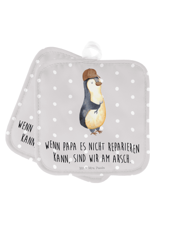 Mr. & Mrs. Panda Topfuntersetzer Wenn Papa es nicht reparieren k... in Grau Pastell