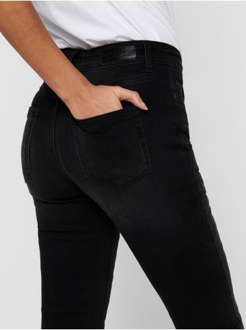 ONLY Skinny Fit Ankle Jeans ONLBLUSH Denim Hose Fransen in Schwarz