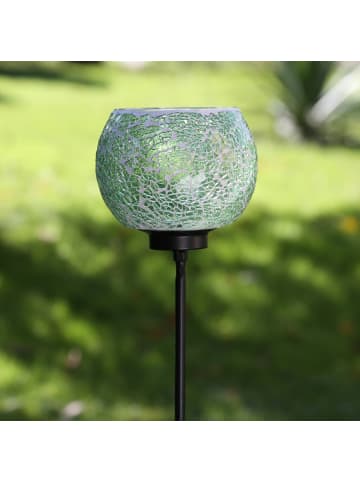 MARELIDA Windlicht Teelichthalter Deko Mosaik Gartenstecker H: 102cm in grün