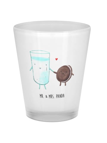 Mr. & Mrs. Panda Schnapsglas Milch Keks ohne Spruch in Transparent
