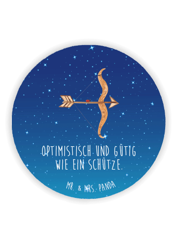 Mr. & Mrs. Panda magnet Sternzeichen Schütze mit Spruch in Sternenhimmel Blau