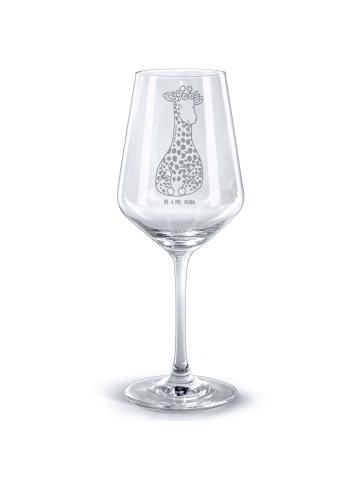 Mr. & Mrs. Panda Kelch Giraffe Blumenkranz ohne Spruch in Transparent