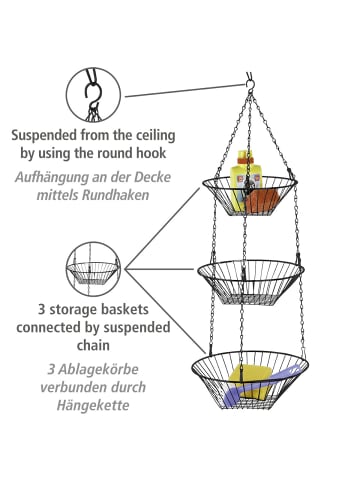 Wenko Küchenampel Trio Schwarz in Korb : Schwarz
