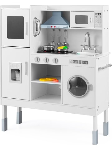 COSTWAY Kinderküche Holz mit Licht & Sound ab 3 Jahren in Weiß