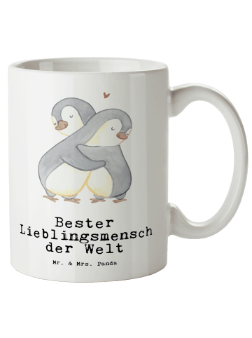 Mr. & Mrs. Panda Kaffeebecher Pinguin Bester Lieblingsmensch der... in Weiß