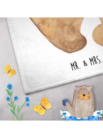 Mr. & Mrs. Panda Handtuch Bär Baby ohne Spruch in Weiß