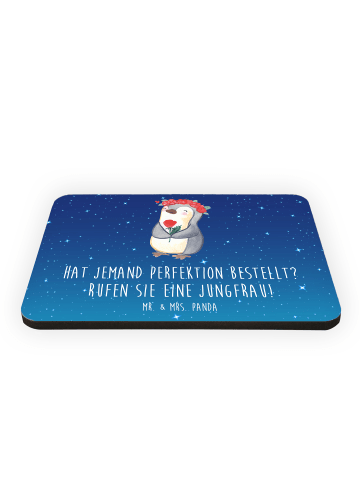 Mr. & Mrs. Panda Magnet für Pinnwand Jungfrau Perfektion mit Spruch in Sternenhimmel Blau