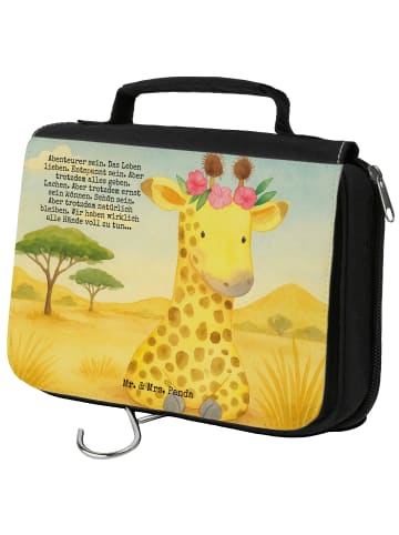 Mr. & Mrs. Panda Waschtasche Giraffe Blumenkranz Design mit Spruch in Weiß