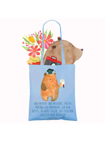 Mr. & Mrs. Panda Schultasche Prüfungen bestehen mit Spruch in Sky Blue