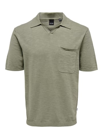 Only&Sons Einfarbiges Polo Hemd aus Baumwolle Kurzarm Shirt ONSACE in Grün