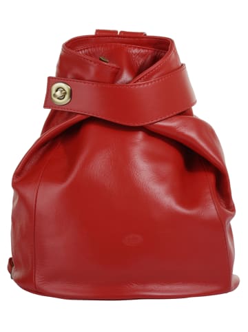 piké Cityrucksack echt Leder in rot