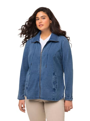 Ulla Popken Sweatjacke in blue denim