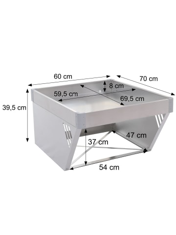 MCW Mähroboter-Garage mit Pflanzkasten P41, Edelstahl