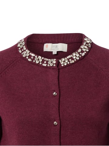IPURI Strickjacke in aubergine - 0002