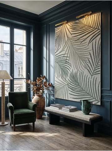 KADIMA DESIGN Teppich flachgewebt Palmblätter flachgewebt pflegeleicht Wohnzimmer in Grün