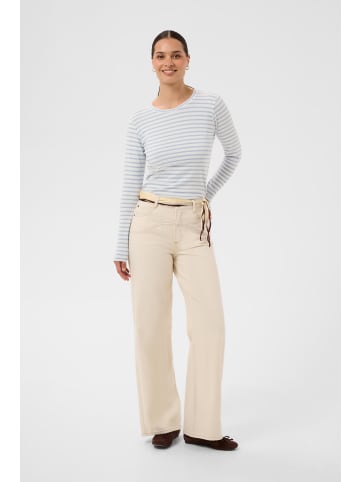 Kaffe Langarm-Shirt KAliddy Regular fit in Chalk W. Blue Fog Stripe