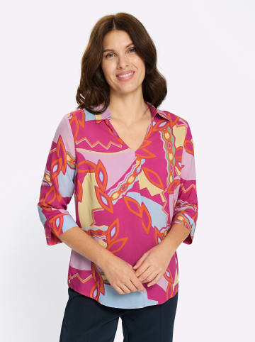 Sieh an! Schlupfbluse in fuchsia-zitrone-bedruckt