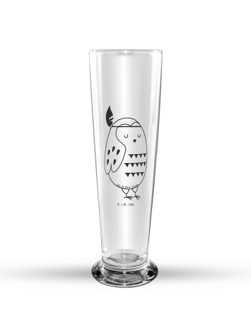 Mr. & Mrs. Panda Bierglas Eule Federschmuck ohne Spruch in Transparent