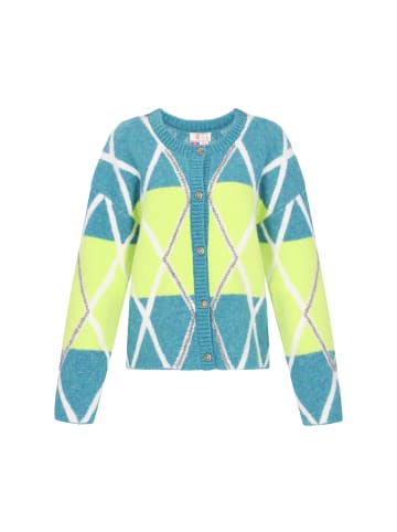IZIA Cardigan in turquoise lime