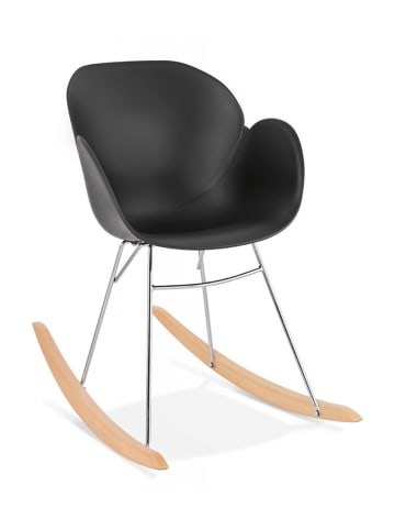 KADIMA DESIGN Schaukelstuhl aus Holz Metall Kunststoff | Modernes Design in Schwarz