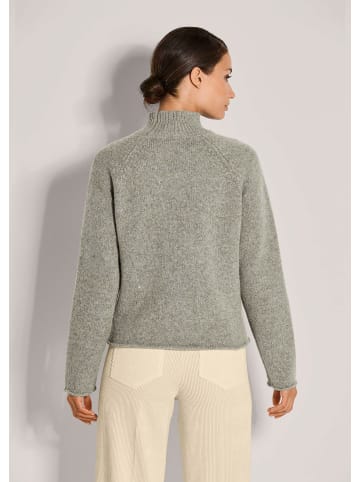 MADELEINE Moderner Glattstrickpullover mit Stehkragen in graphit / melange