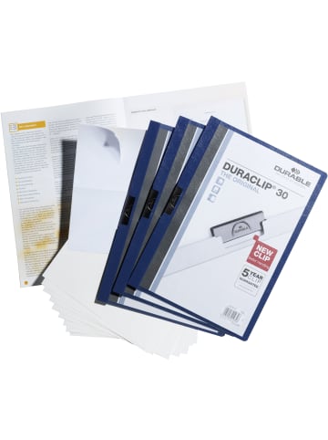 Durable Bewerbungsset Duraclip dunkelblau Packung mit 3 Klemmmappen + Zubehör
