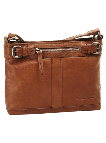 SPIKES & SPARROW Umhängetasche echt Leder in cognac