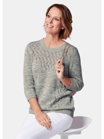 GOLDNER Glanzpullover mit Ajour-Muster in baummoos / gemustert