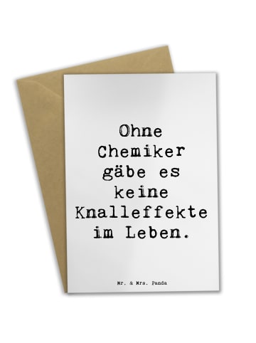 Mr. & Mrs. Panda Grußkarte Spruch Chemiker Knalleffekte mit Spruch in Weiß