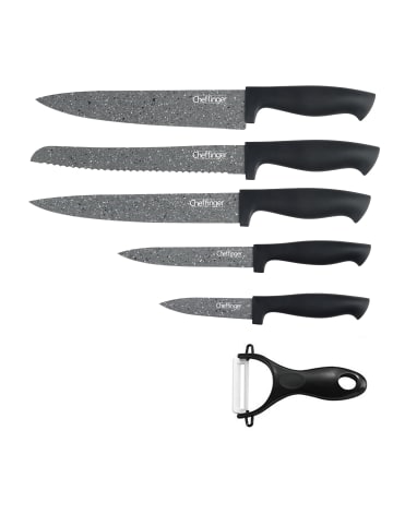 Cheffinger 6tlg. Messer-Set in Schwarz