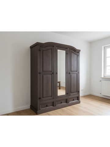 ebuy24 Kleiderschrank New Mexico Dunkelbraun 157 x 57 cm