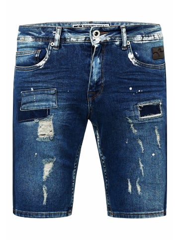 Rusty Neal Destroyed Jeans Short Slim Fit "NAVITO" Dark Blue Used in Blau