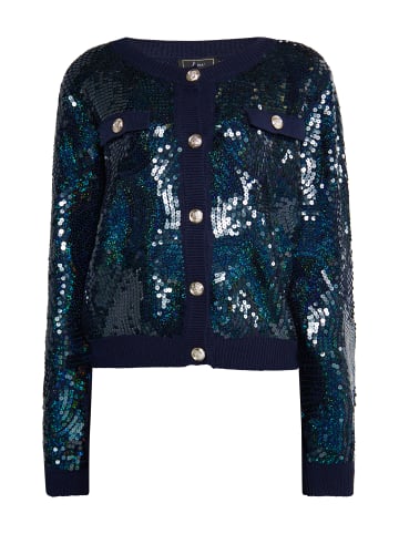 faina Damen Strickjacke Mit Pailletten in Marine