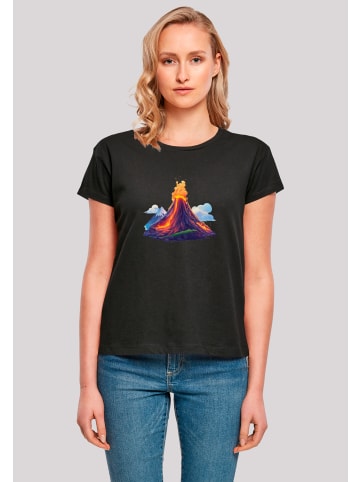F4NT4STIC Box Tee Vulkanausbruch in schwarz